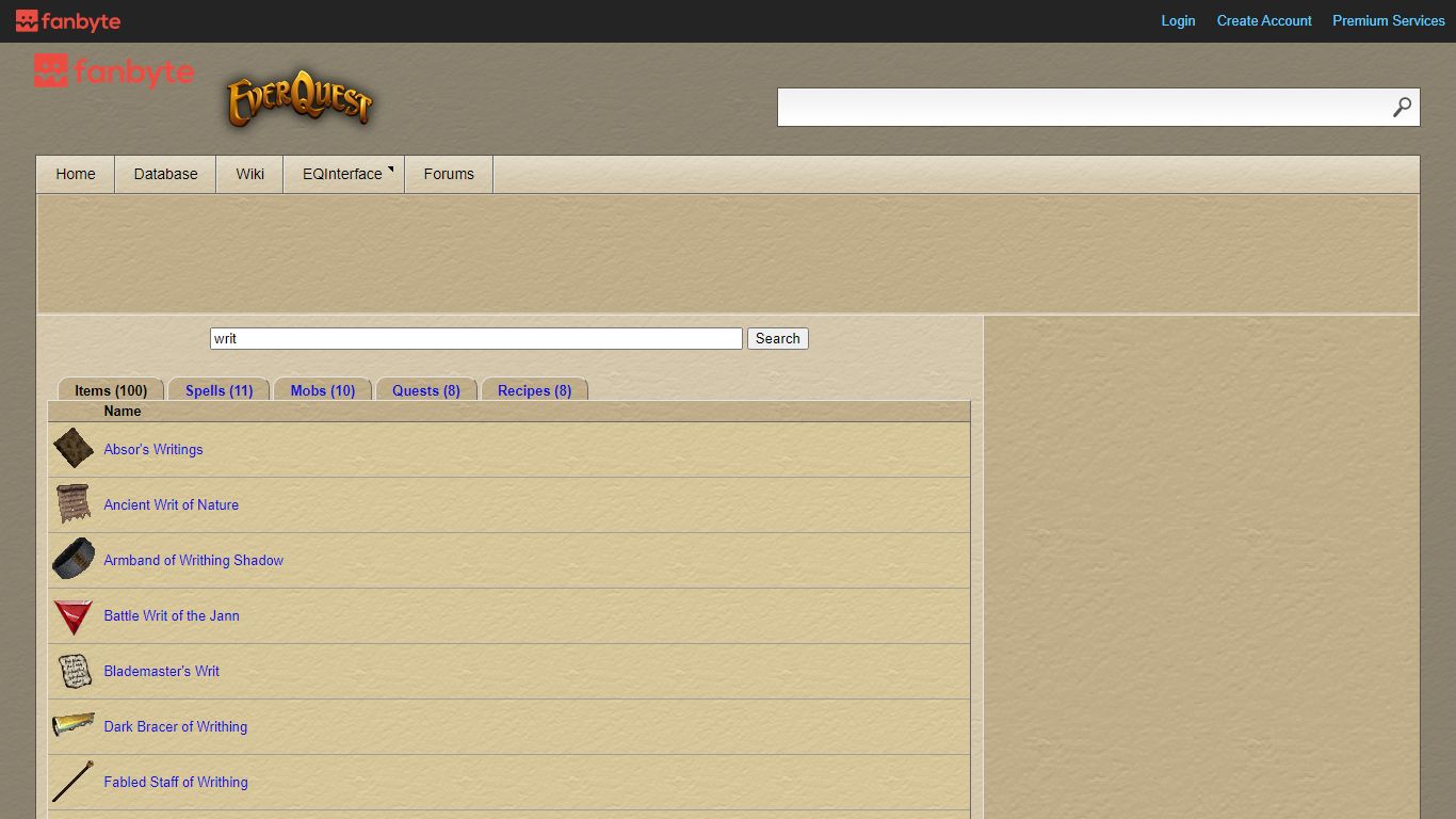 Search: writ :: EverQuest :: ZAM